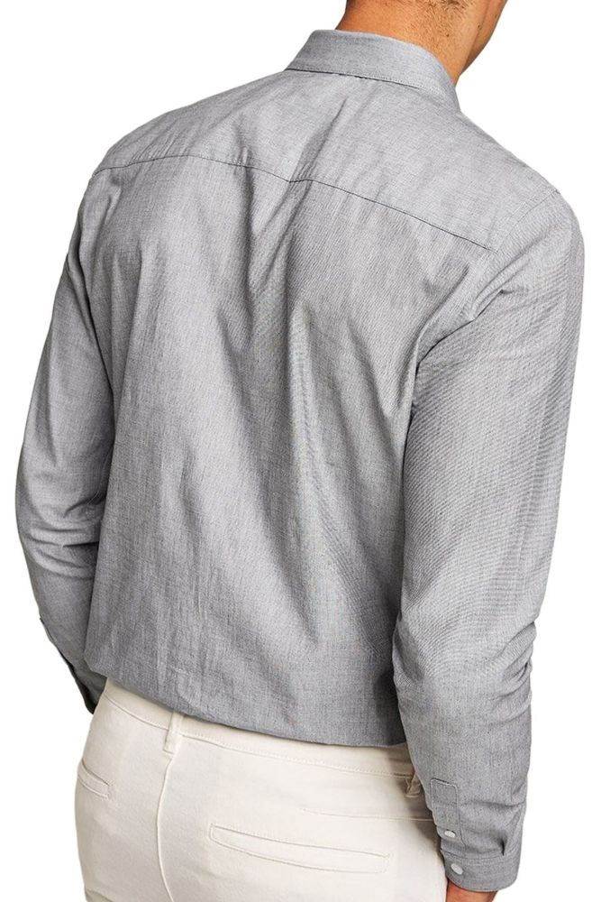 LS Floral Trim Grey Shirt Size: XL
