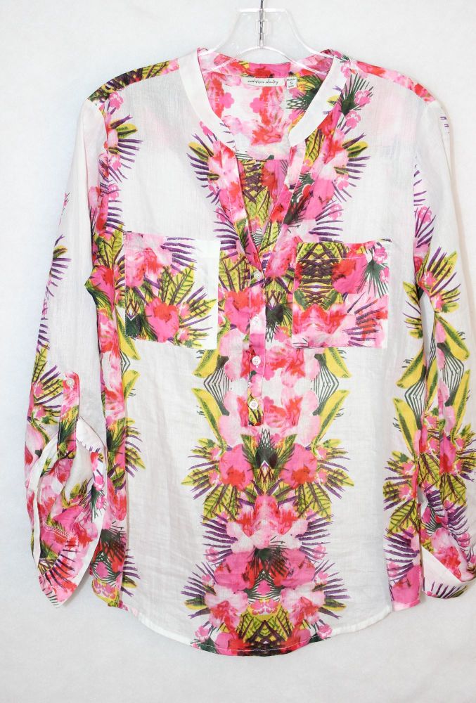 Floral Print Long Sleeve Shirt Size: S