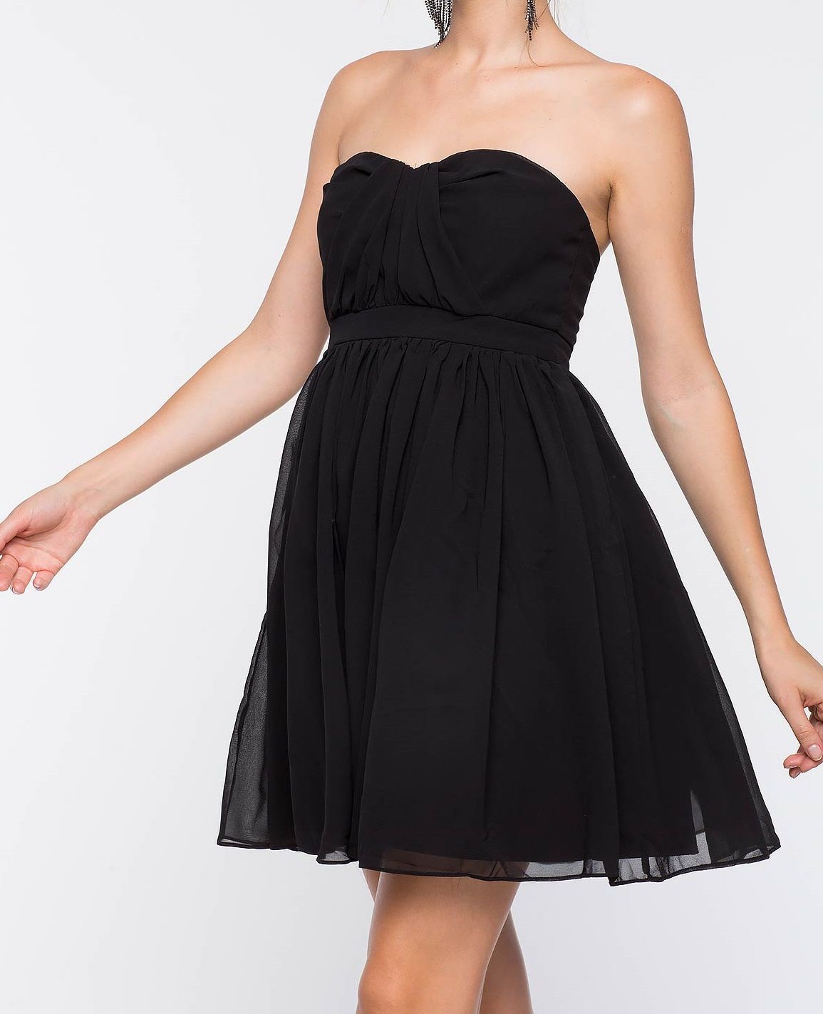 A263 Bandeau Babydoll Chiffon Dress