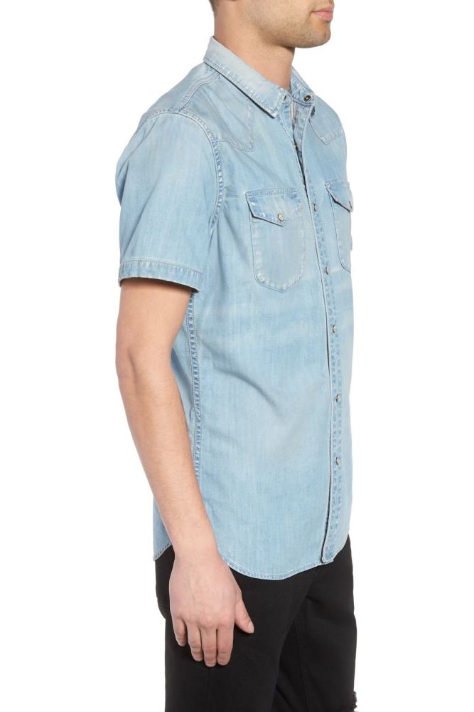 Light Vintage Denim Wash Shirt|Size: XXLR