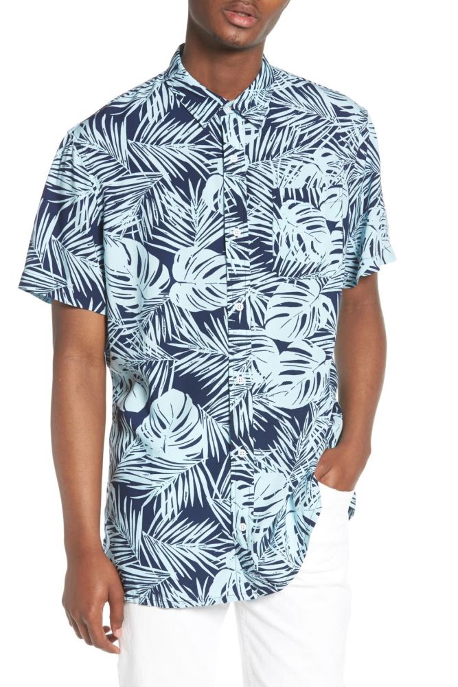 Palms Print Short Sleeves Shirt|Size: M