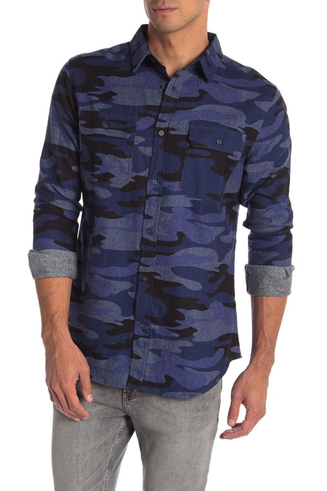 Camo Print Long Sleeve Shirt|Size: S