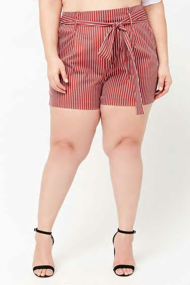 Pinstripe Paper Bag Shorts Size: 3X