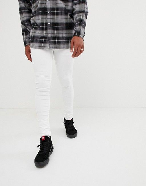 #345F|Close-cut Super Skinny White Jeans|Size: L (DDK)