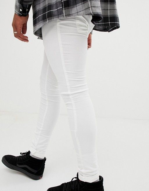 #345F|Close-cut Super Skinny White Jeans|Size: M (DDK)
