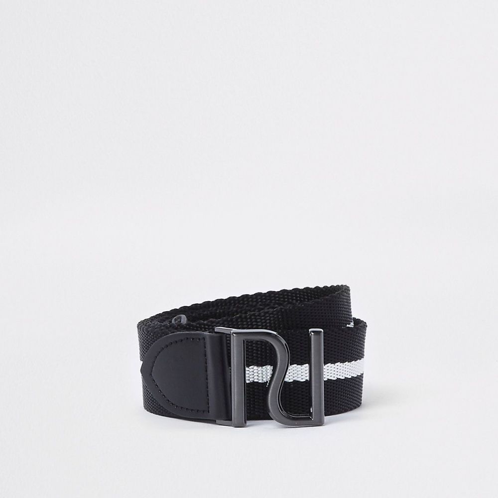 Black/White  Stripe RI Buckle Belt|Size: M