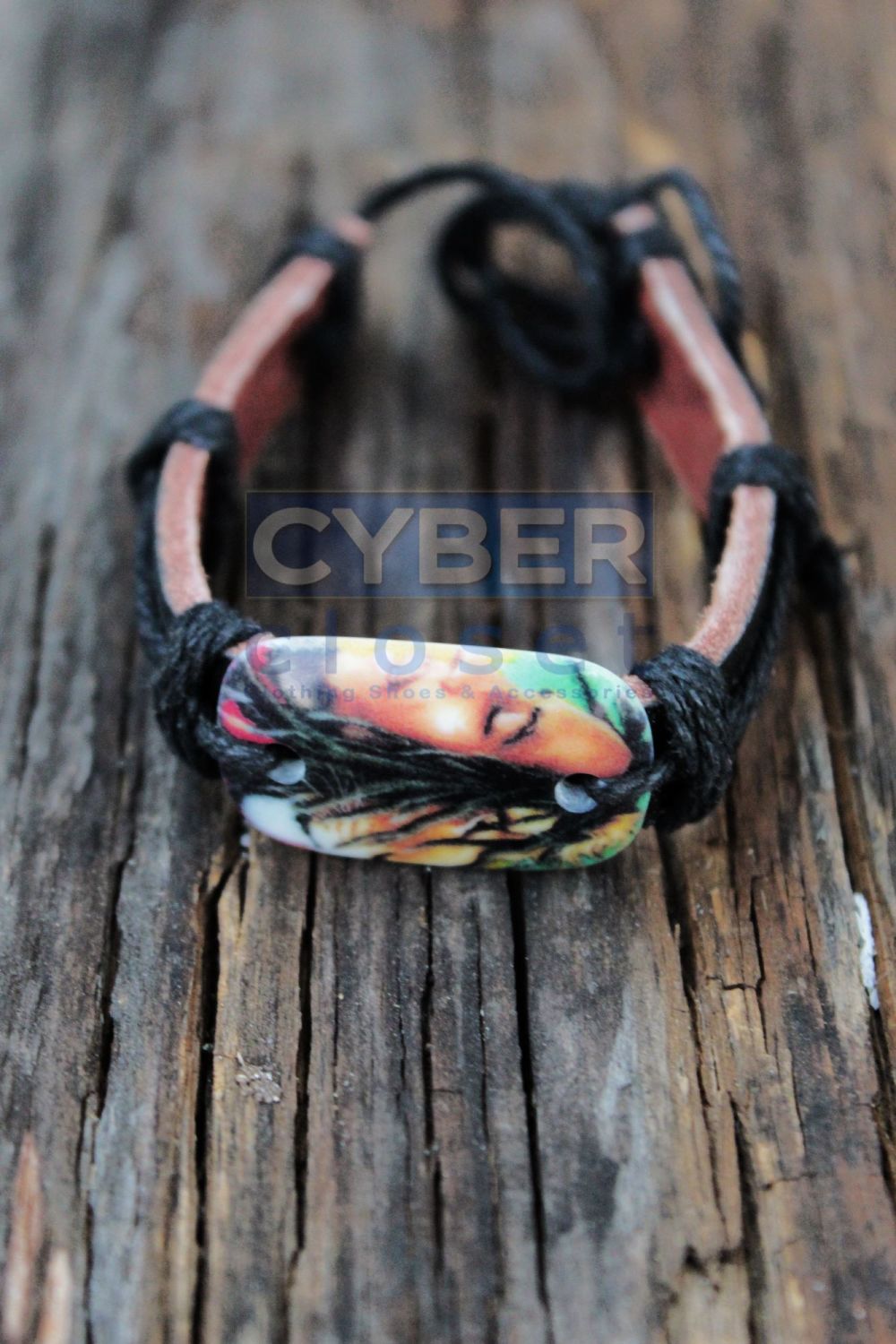 #07|Bob Marley/Lion Print Leather Adjustable Bracelet 