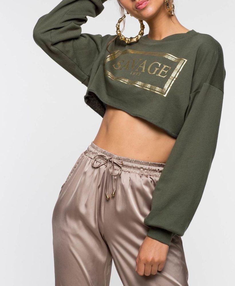 Savage Cropped Sweatshirt|Size: M