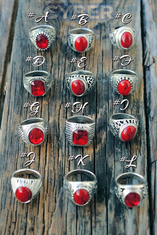 Red Stone Vintage|Silver Plated Ring (Mix Styles|Sizes Available)