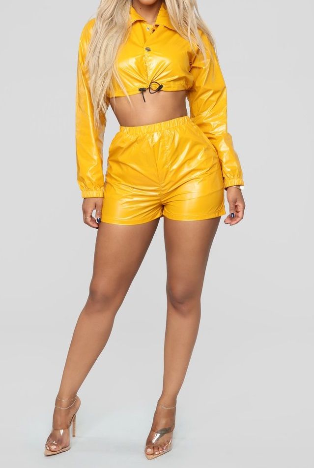 LS Cropped Vinyl Two Piece
