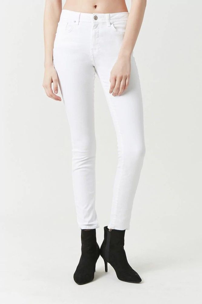 Mid-Rise White Jeans|Size: 29