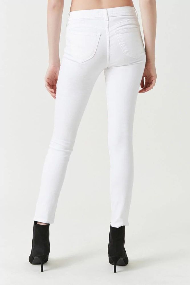 Mid-Rise White Jeans|Size: 29