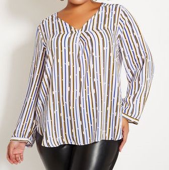 LS Pin Stripe Shirt|Size: 3X