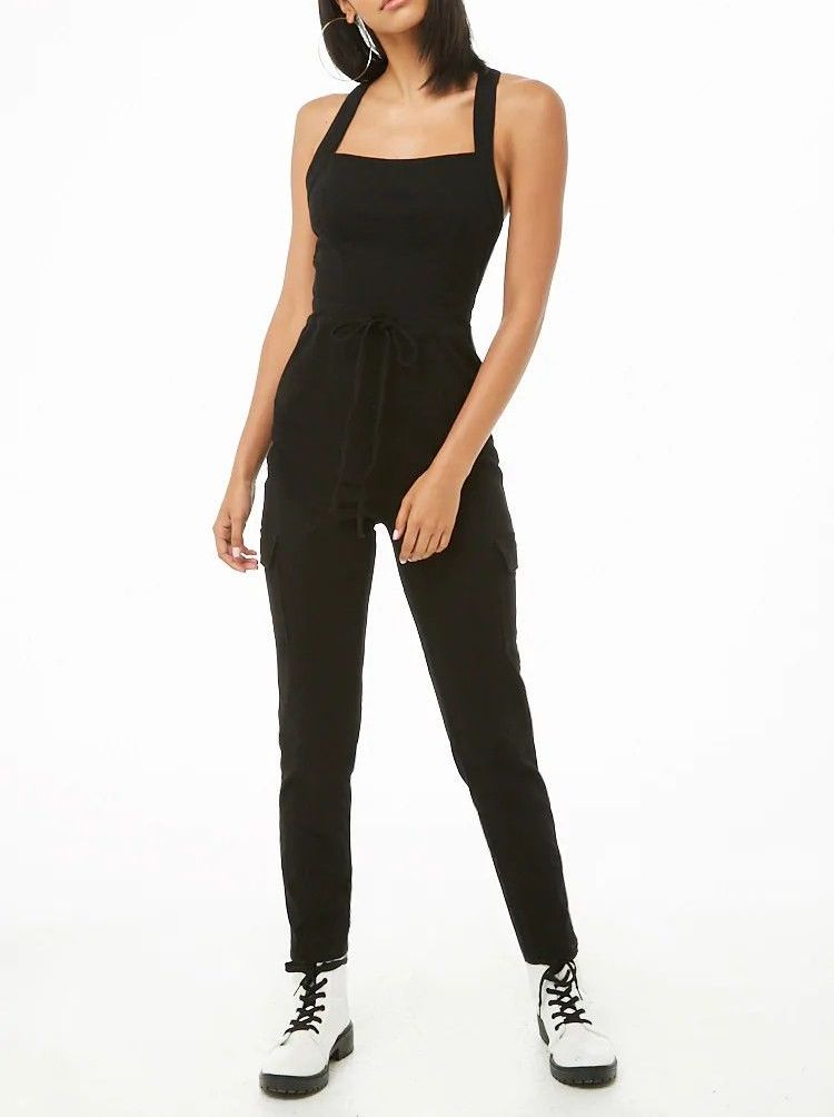 Black Drawstring Jumpsuit|Size: S