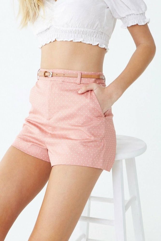Polka Dot Print Shorts|Size: M