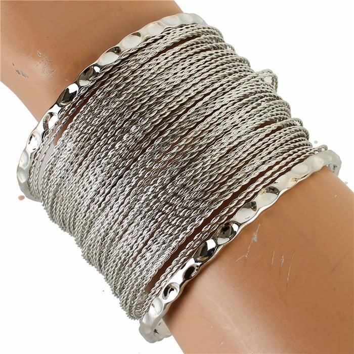 Silver Metal Cuff Bangle