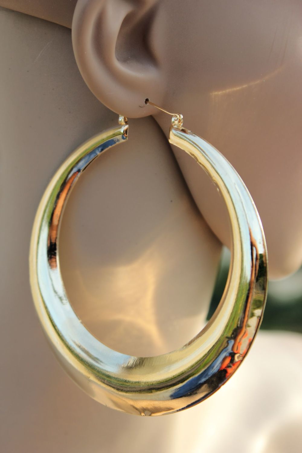 Fashion Gold Over Size Tear Drops Hoops