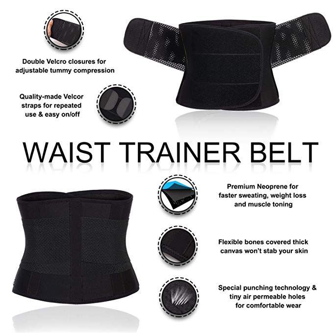 Black Weight Loss, Back Support Waist Trainer|Size: 2XL