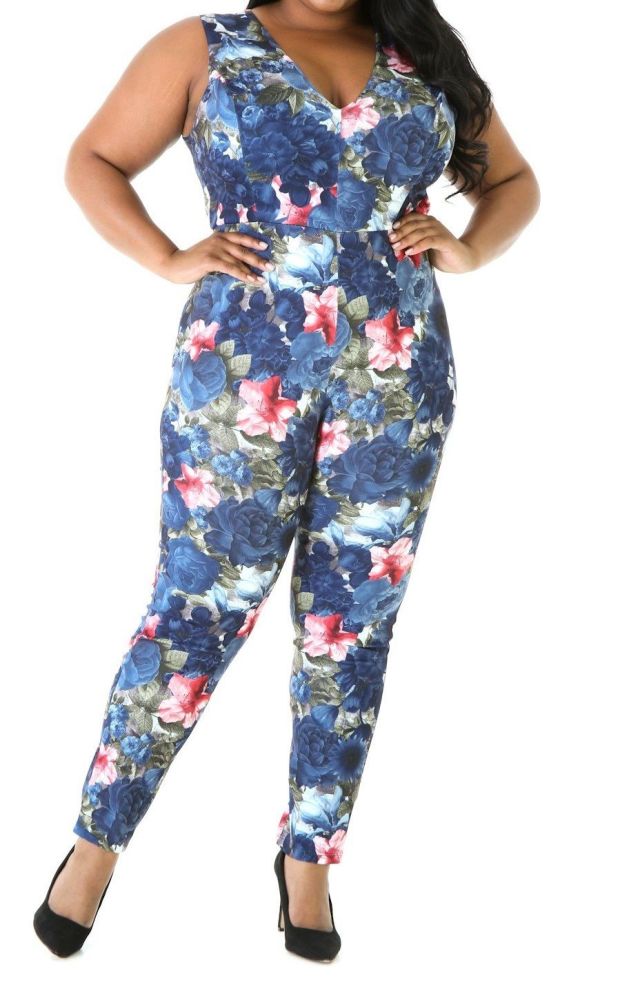 Floral Print Jumpsuit|Size: 3X