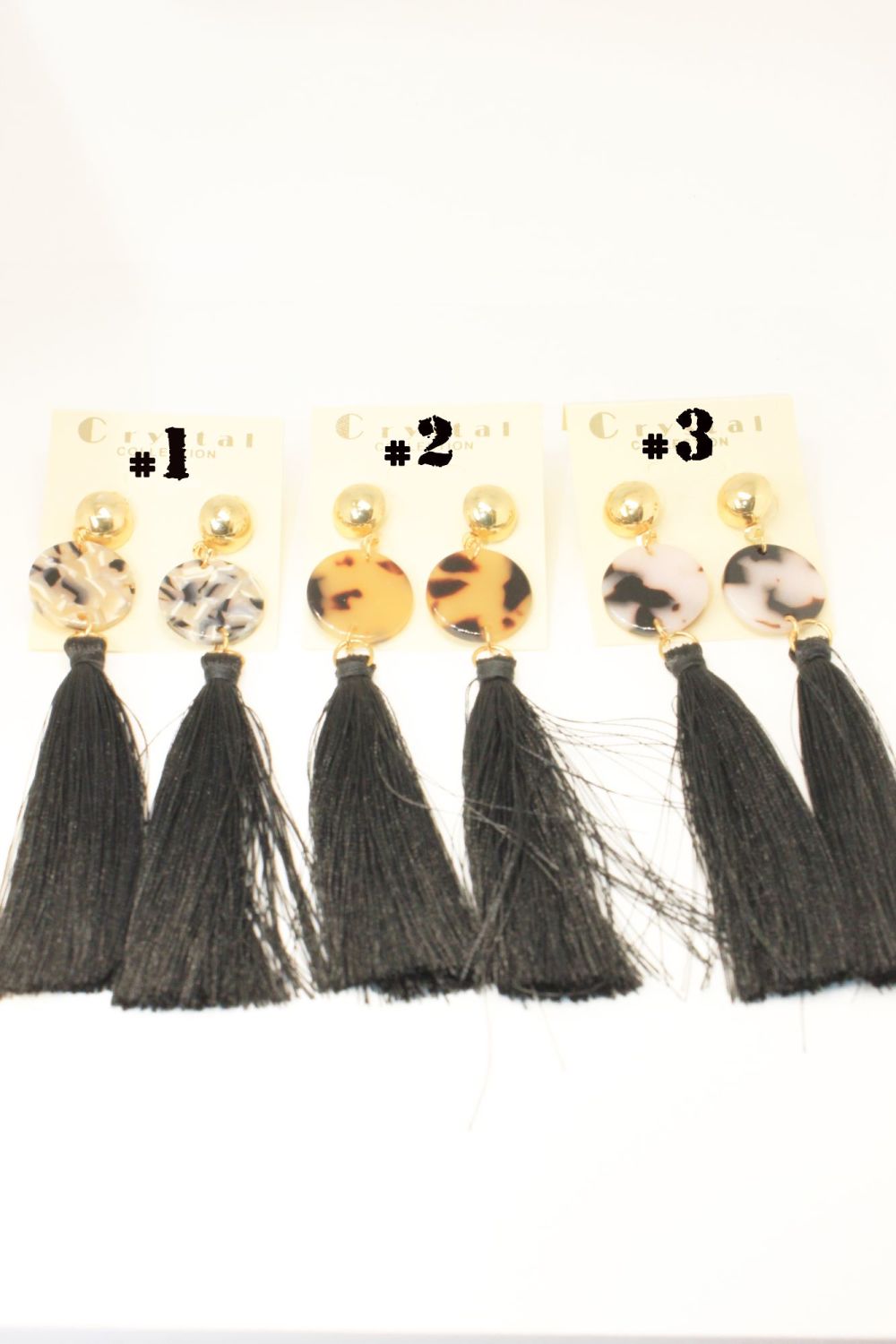 Black Tassel Drop Fashion Earrings 