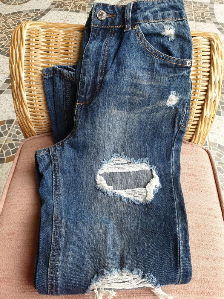 #F000|Distressed Dark Wash Skinny Jeans|Size: XS