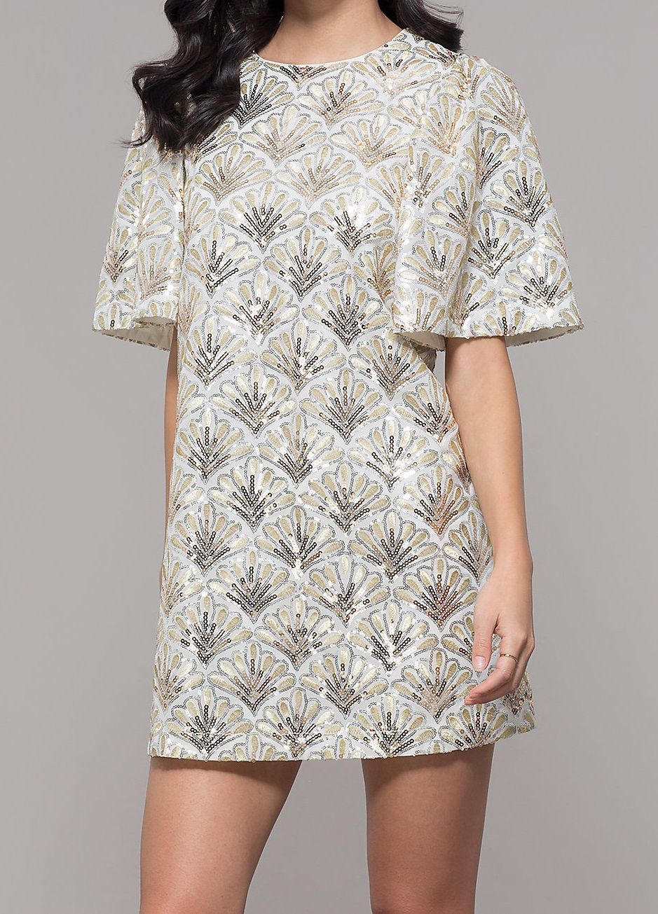 Sequins Detail Shift Dress