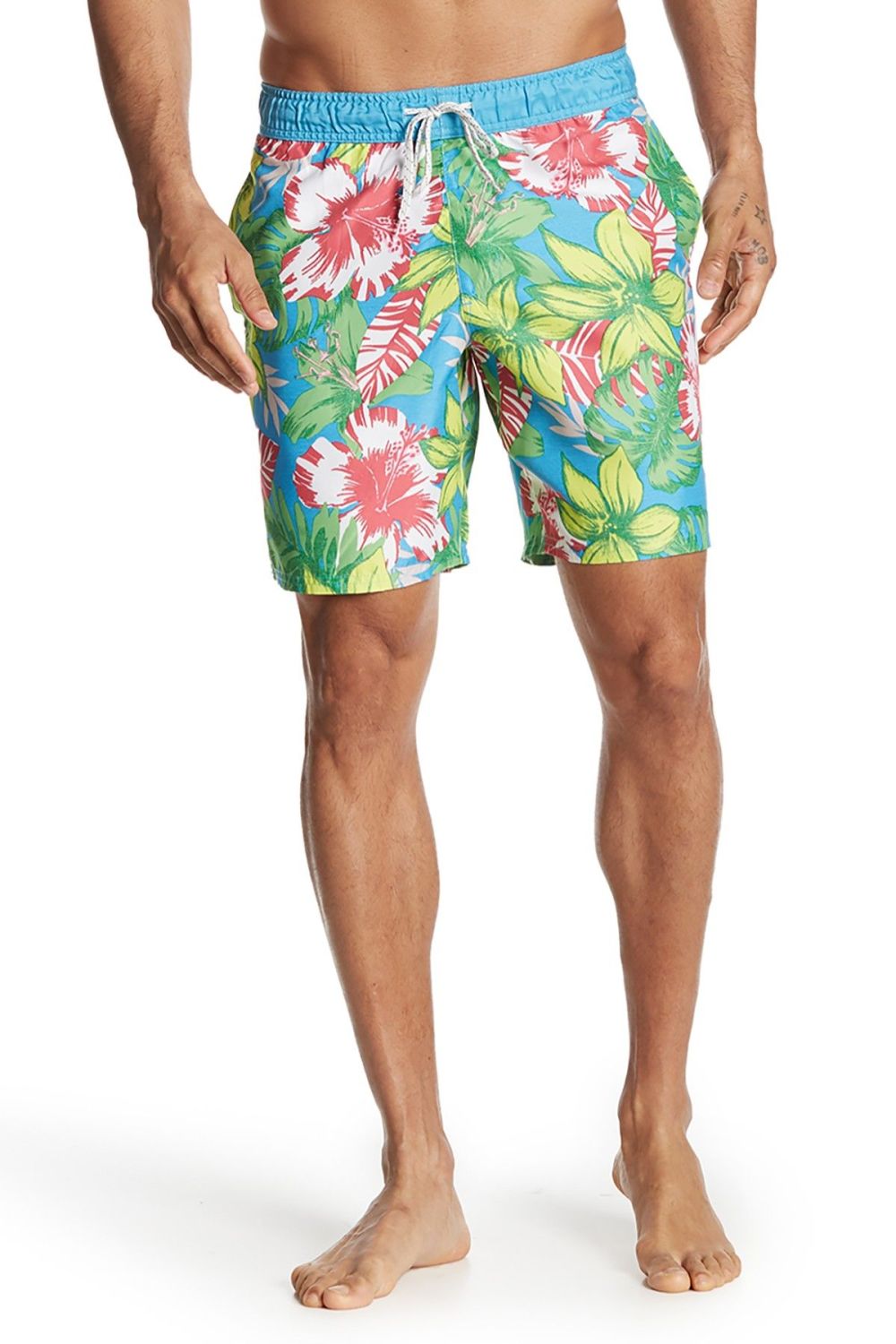 Printed Drawstring waist Beach Shorts|Size: L