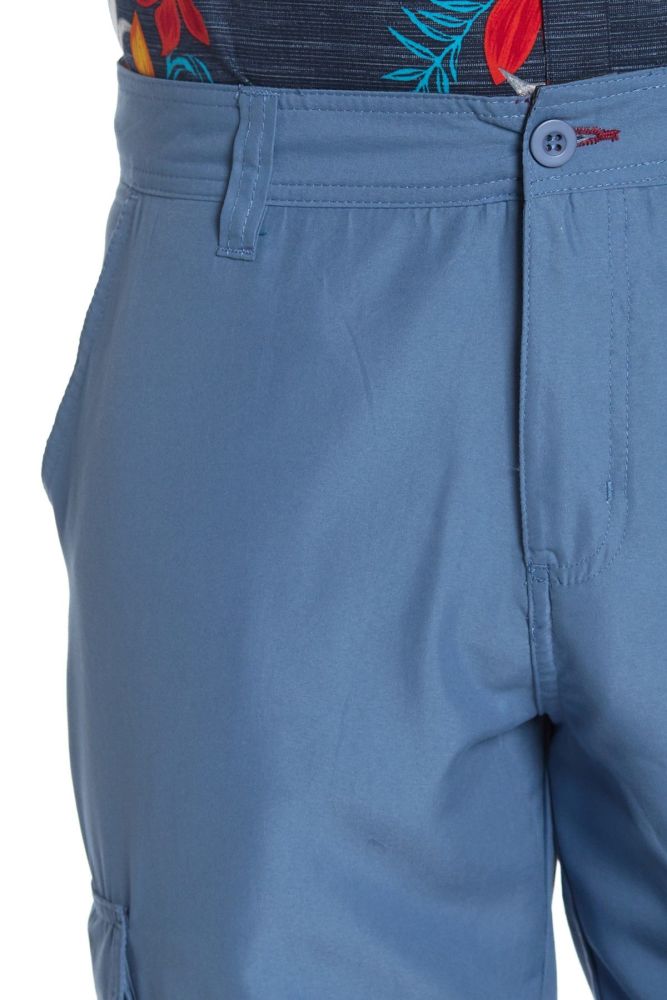 Blue Cargo Solid Shorts|Size: 36