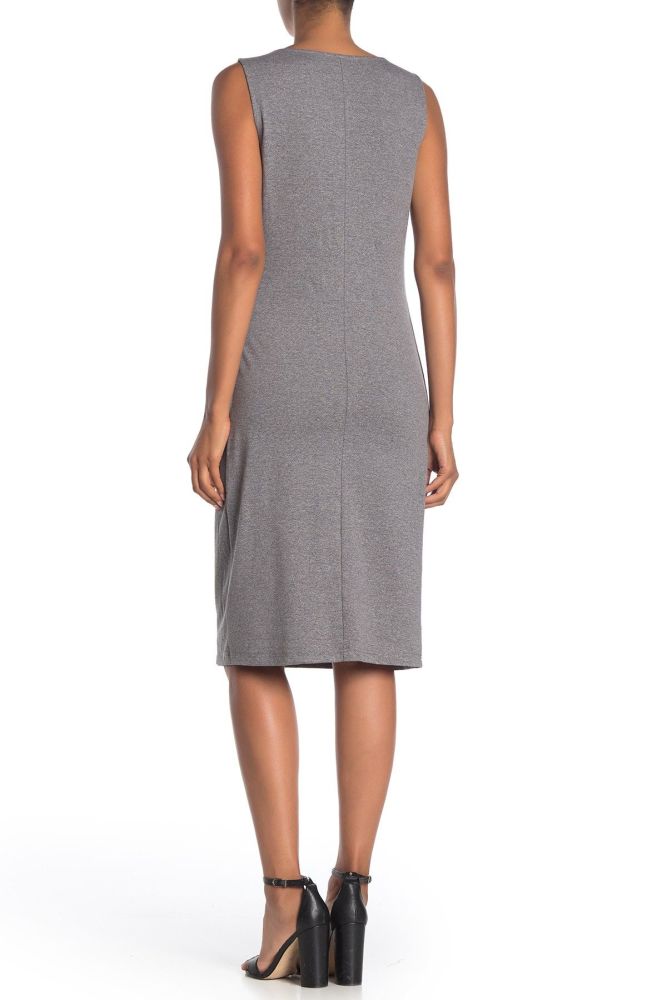 E006|Sleeveless Pleated Waist Detail Dress Size: XS