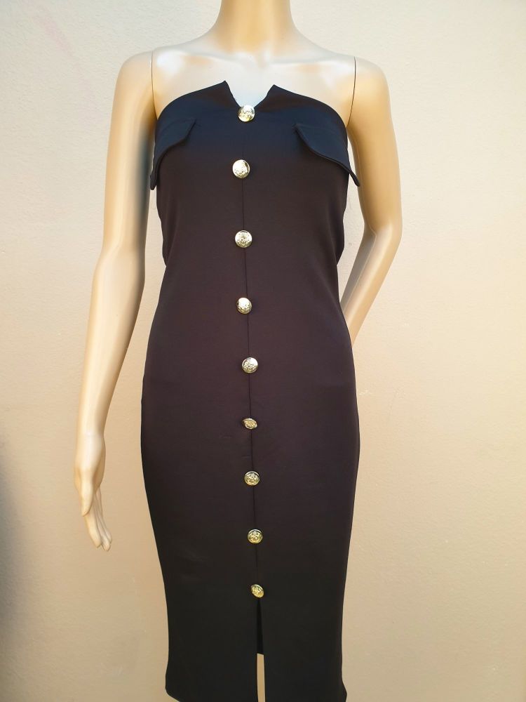 #000B|Black Tube Top Dress Size: M