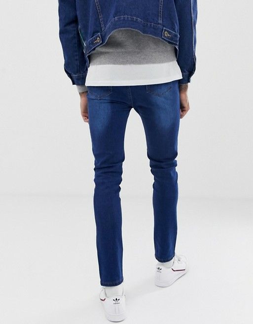 #037Skinny Jeans Patch Work Pocket Size: 34