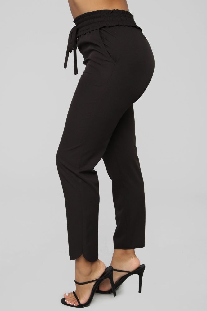 High Rise Cinched Waist  Drawstring  Skinny Fit|Size: S