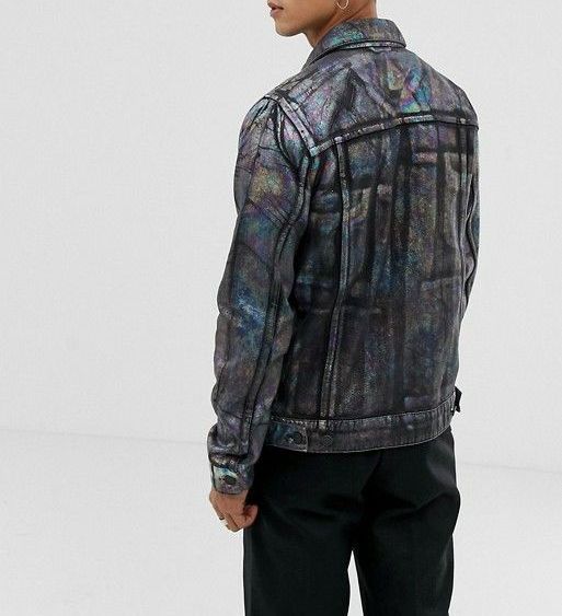 Foil Multi Colored Denim Jacket|Size: M
