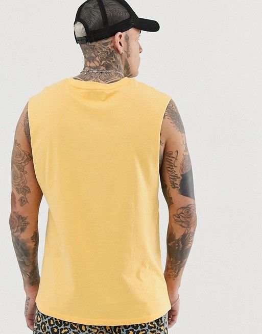 Yellow Loose Fit Tank Top|Size: L