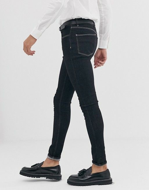 Black Spray On Stretch Jeans Size: W36 L36