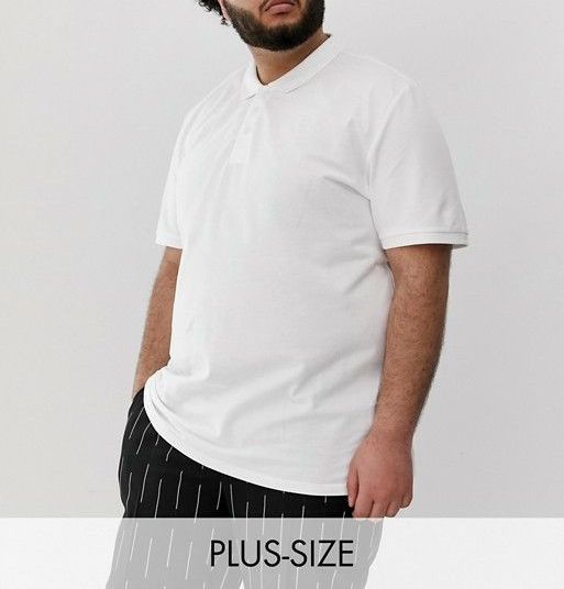 White Polo Regular Fit Shirt Size: 3XL