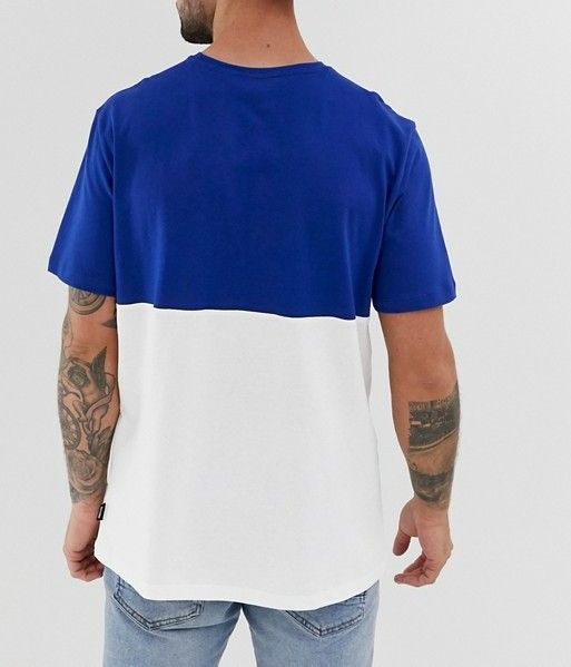 Logo Print Color Block T-shirt Size: M