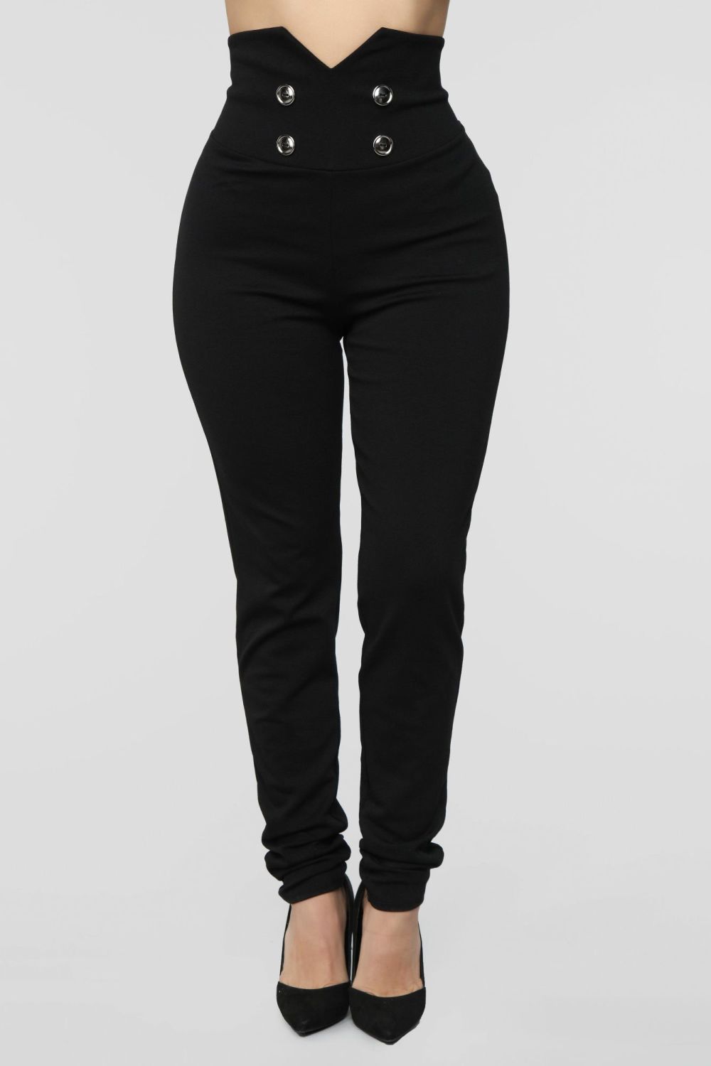 Black High Waist Stretch Skinny Pants|Size: 5