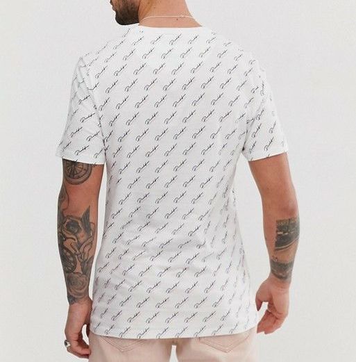  All Over Print White T-shirt|Size: M 