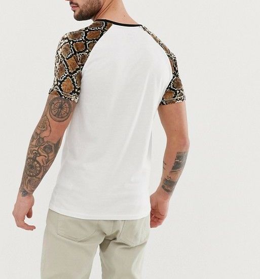 Snake Print white T-shirt|Size: L