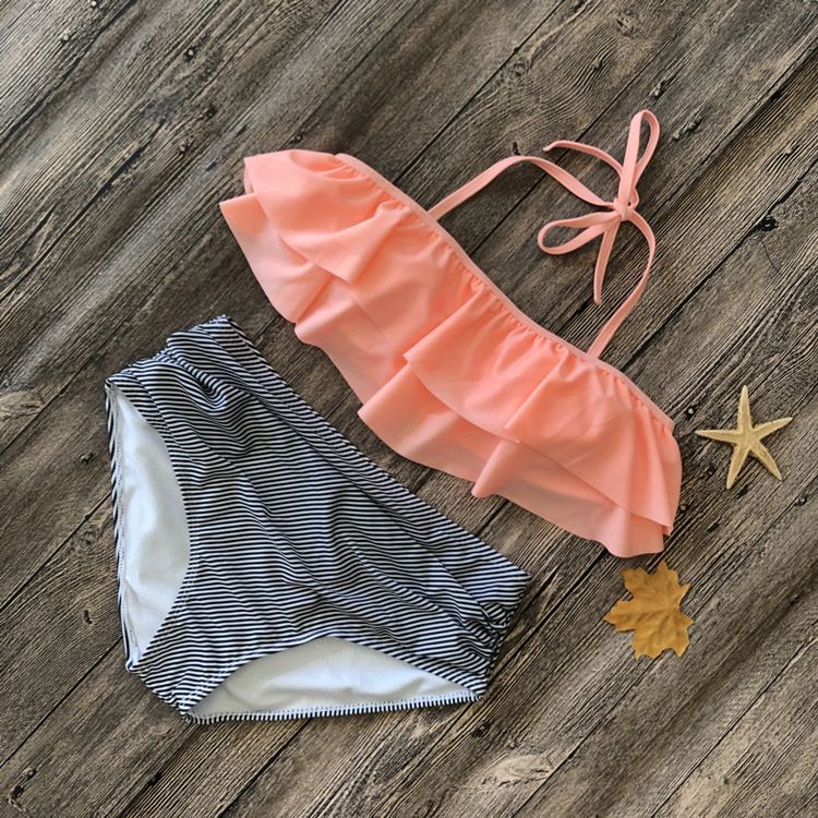 Pink Padded Stripe Swimsuit|Size: L