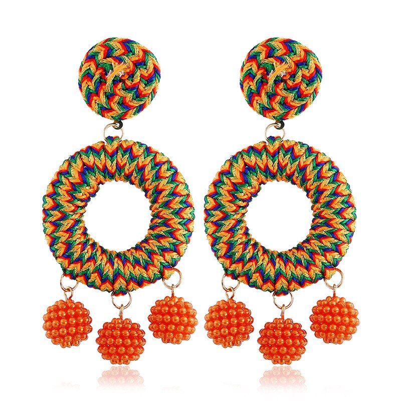 Multi-Coloured Bohemian Handmade Statement Earrings 