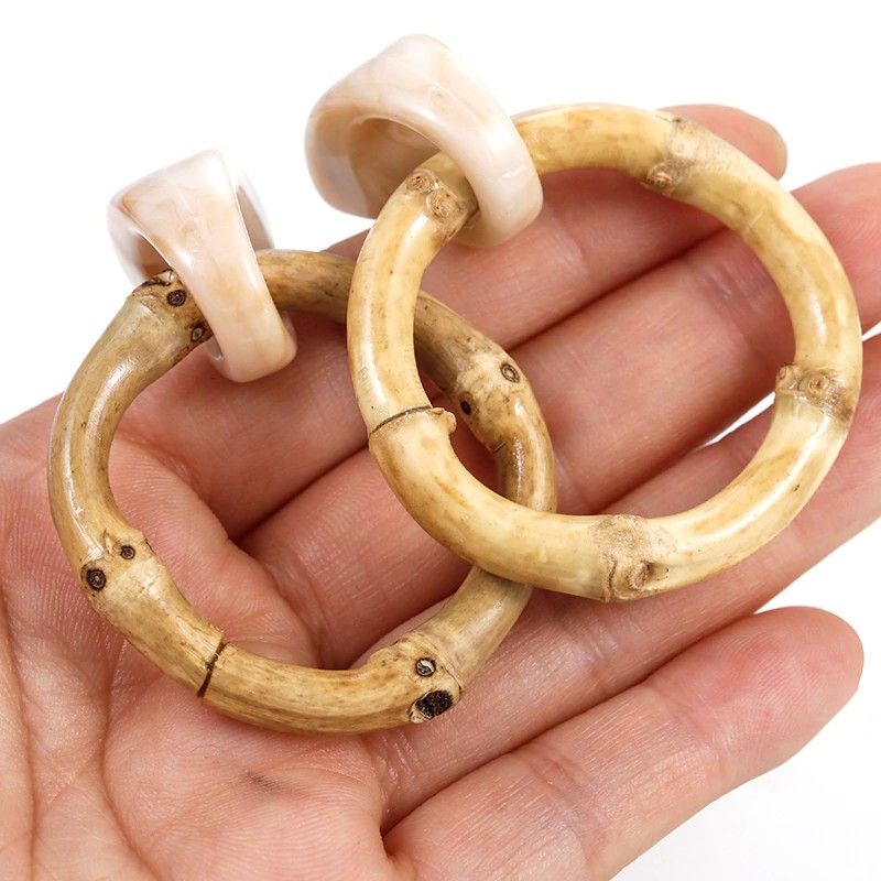 Handmade Bamboo/Wooden Dangle Earrings 