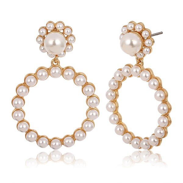 Statement Gold/Pearl Drop Earrings 