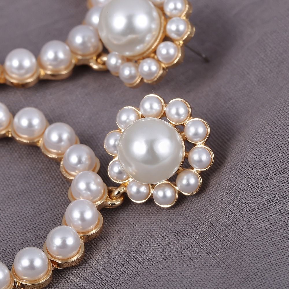 Statement Gold/Pearl Drop Earrings 
