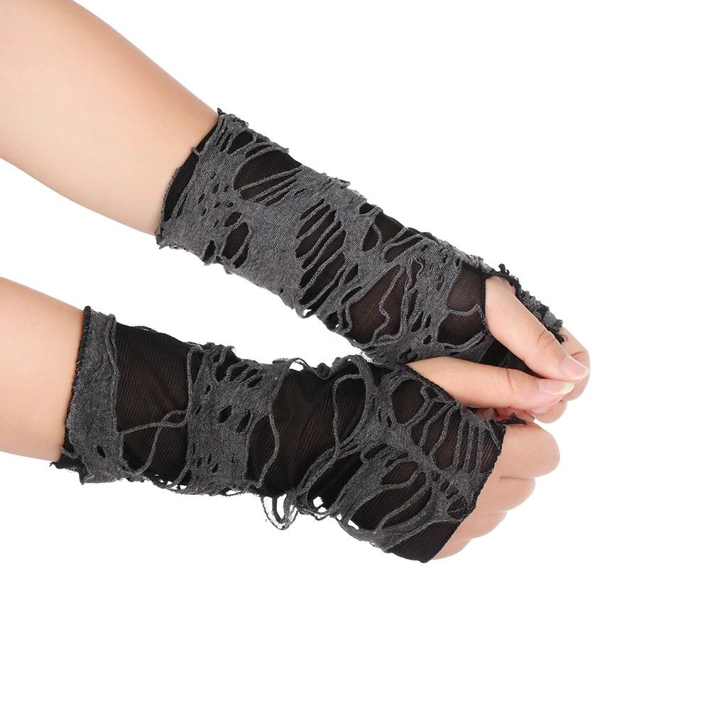 Gothic Black Long Punk Gloves|Size: OS
