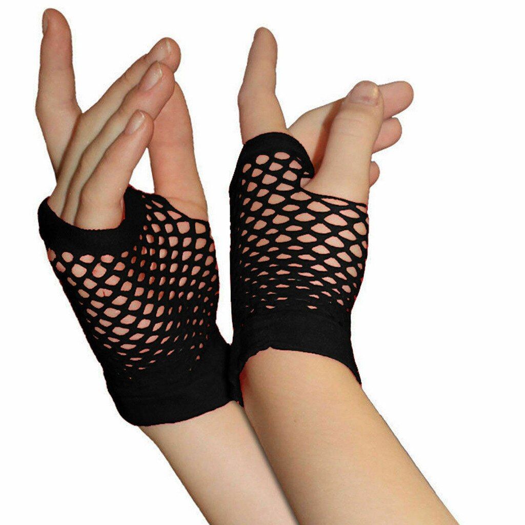 Black Gothic Fishnet Gloves Size: OS