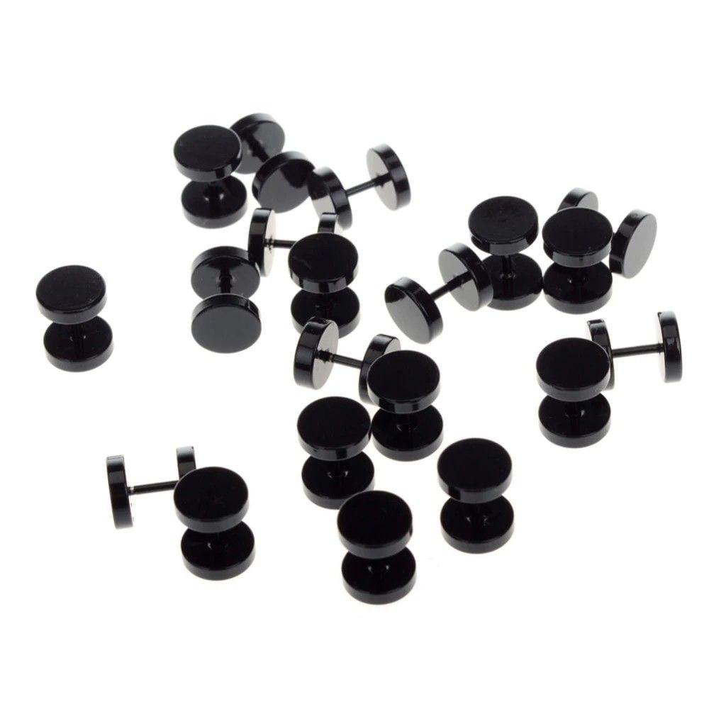 Stainless Steel Black Earrings