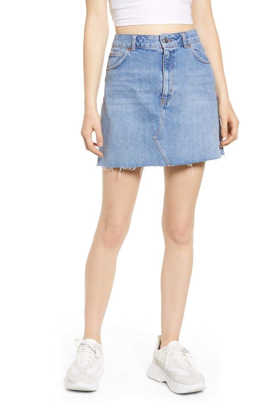Frayed Hem Mini Skirt|Size: L