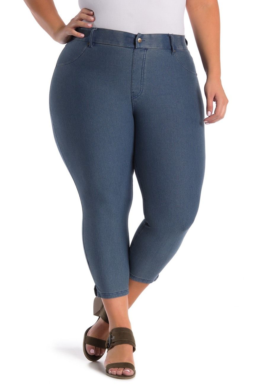 Ankle Slit Crop Jeggings|Size: 3X